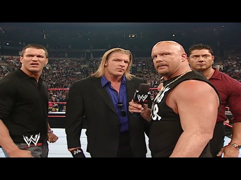 Stone Cold Confronts Evolution 11/10/2003