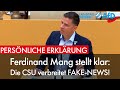 Ferdinand Mang stellt klar: Die CSU verbreitet FAKE-NEWS!