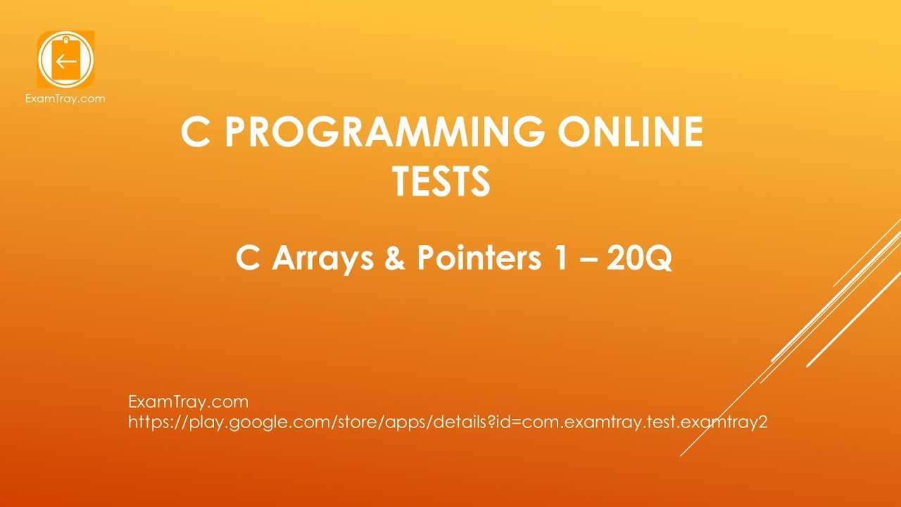 16. C Programming Arrays Pointers Online Test 1 with Interview FAQ ...