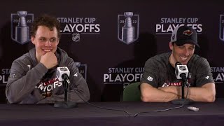 Marc-André Fleury and Joel Eriksson Ek after the win over St. Louis