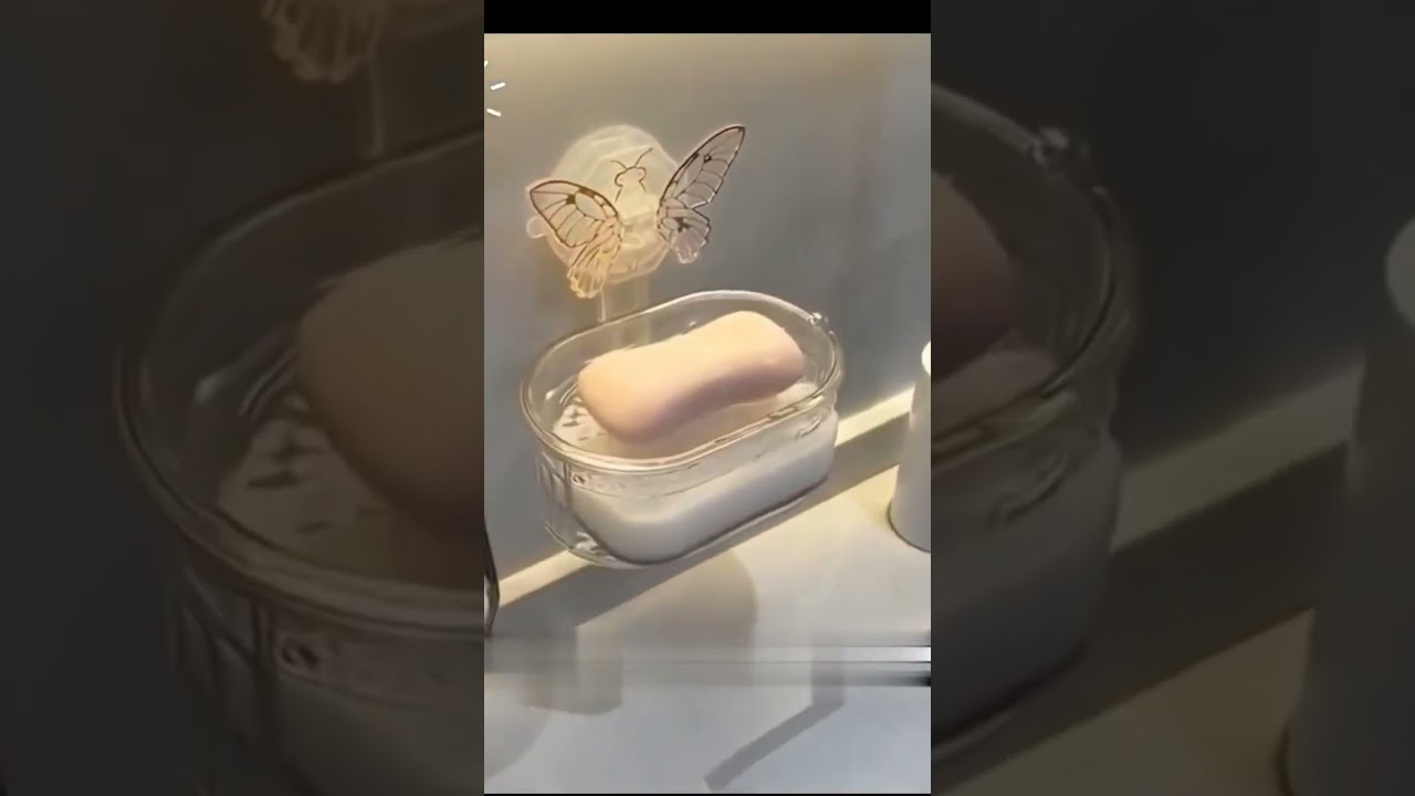 Butterfly Suction Cup Soap Holder No-Drill Double-Layer Bathroom Organizer with Drainage 