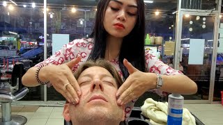 💈FEMALE BARBER 'Tiara' FIRST TIME Shaving 🇲🇾 Johor Bahru Malaysia