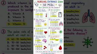 Nursing Exam Preparation | 10 Important MCQ Questions & Answers | Last Minute Revision#short#viral