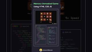 Memory Unmasked Game using HTML CSS JS | Crazy Next Level Unreveal Maska Game | CodeMinds