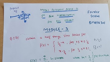 BMATE301 Model Question Paper 2 Solved Q.No 5(b) |Fourier Series