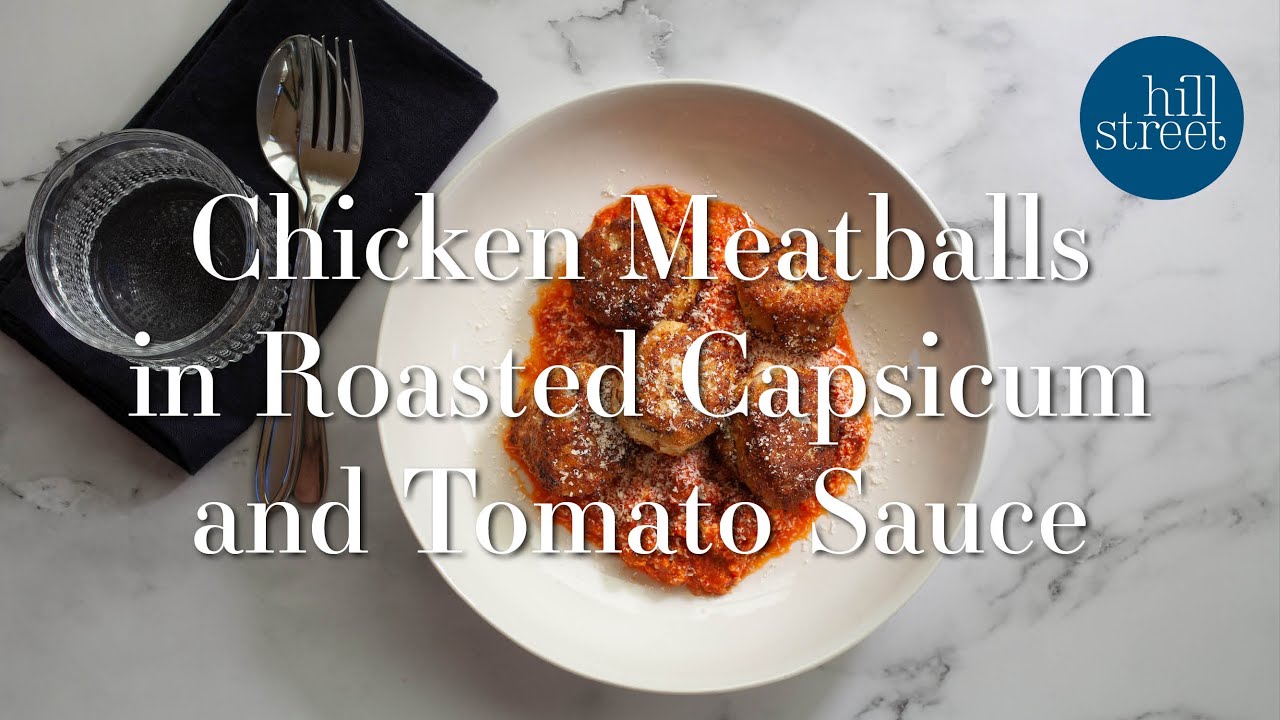Chicken Meatballs in Roasted Capsicum and Tomato Sauce - YouTube