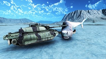 Mega Megaldon vs. Tank - Beast Battle Simulator