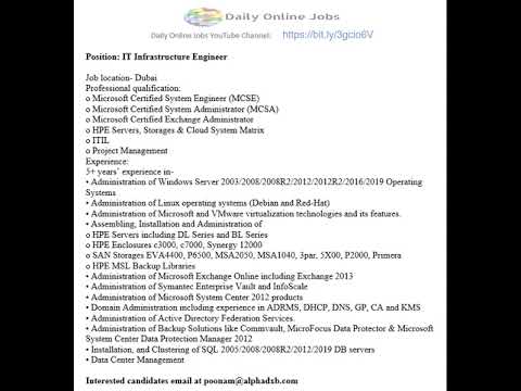 IT Infrastructure Engineer Jobs in Dubai