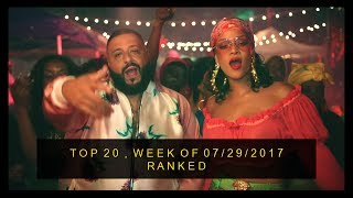 My 13th ranking of current Top 20 hits on Billboard Hot 100 (week of 07/29/2017)
