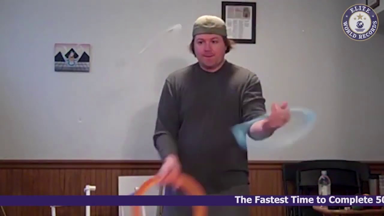 Fastest Time to Complete 50 Catches Juggling Three Juggling Rings in Pancake Flips   EWR201220687
