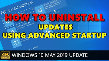 How to uninstall quality updates using Advanced startup on Windows 10