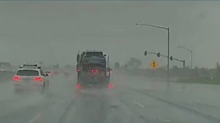 California Winter Storm: I-5 commute into Sacramento - Dash Cam