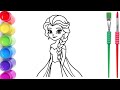 Tall Elsa Frozen Princess Drawing for Kids ❄️ Easy Step-by-Step Drawing | Kids &amp; Toddlers ke liye