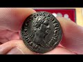 Ancient Roman silver denarius coin of emperor Nerva