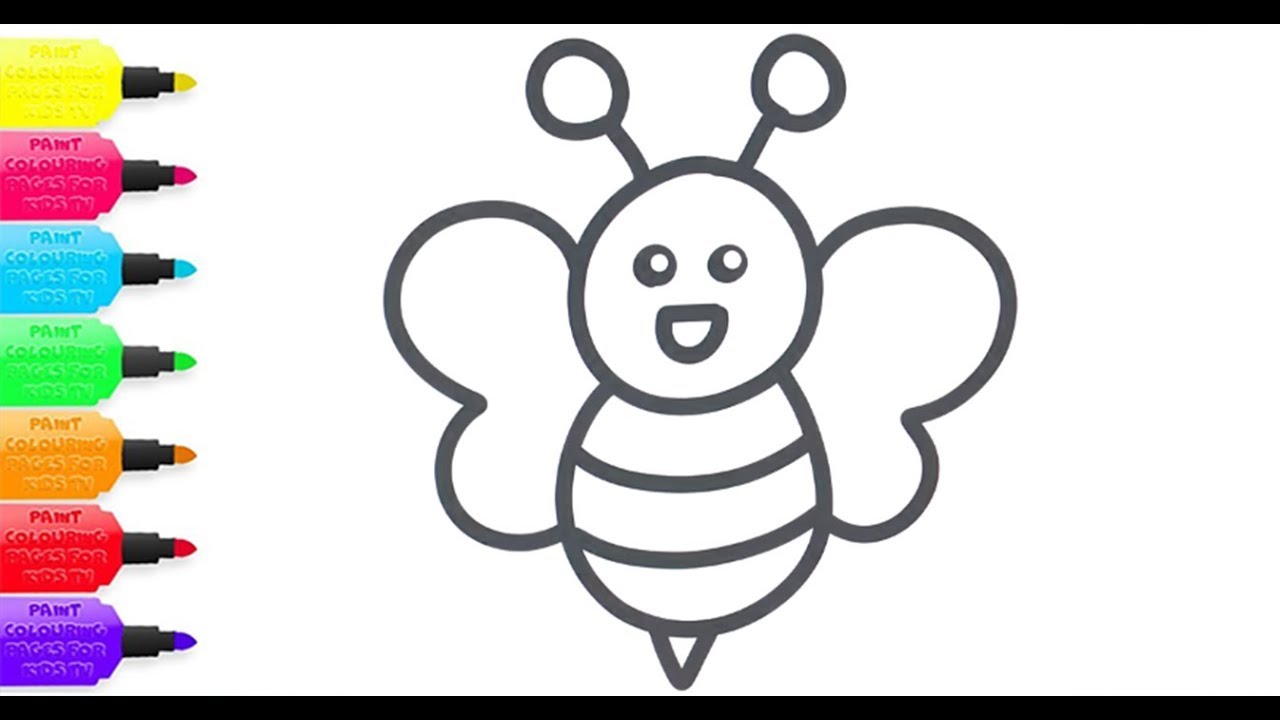 ورقة تجريبي إعلان  رسم وتلوين النحل & حشرات | الرسم للأطفال الصغار - YouTube