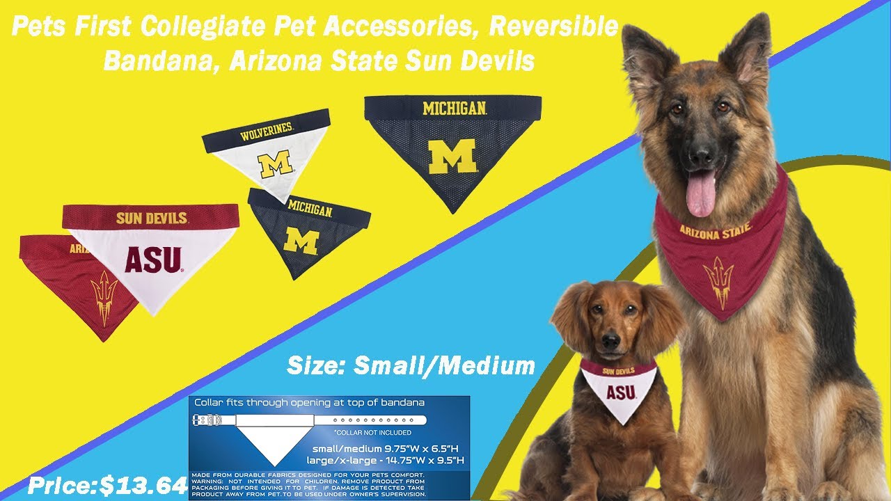 Pets First Collegiate Pet Accessories, Reversible Bandana, Arizona