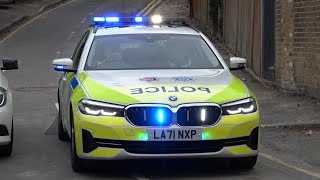 Surrey & Sussex Police, Roads Policing Unit, Marked BMW 5 series, responding in Caterham. 