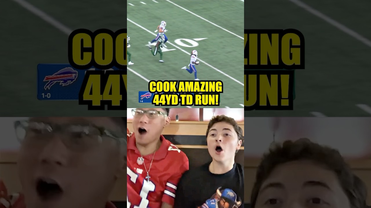 Bills Fans React to James Cook 44 yd Touchdown Run vs Jets