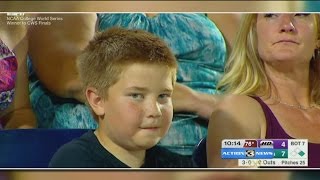 Omaha boy goes viral after stare down with ESPN at College World Series