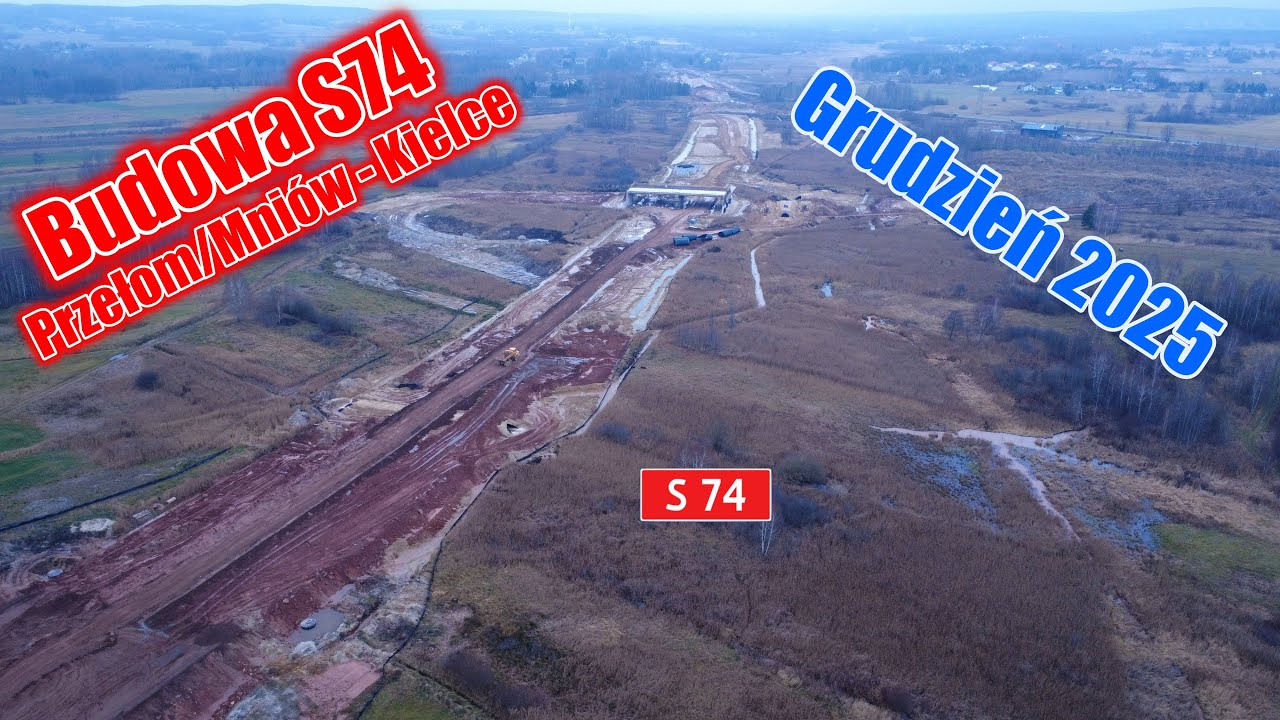 Budowa Drogi Ekspresowej S74: Przełom/Mniów - Kielce | Grudzień 2025  | DJI Mini 4K