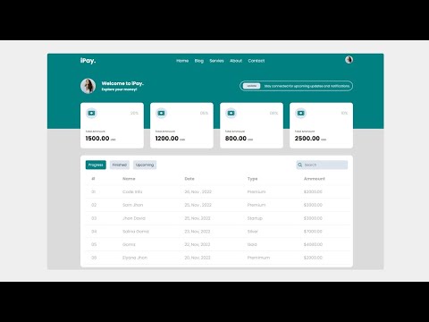 How to create Website Dashboard using HTML and CSS | Create Dashboard ...