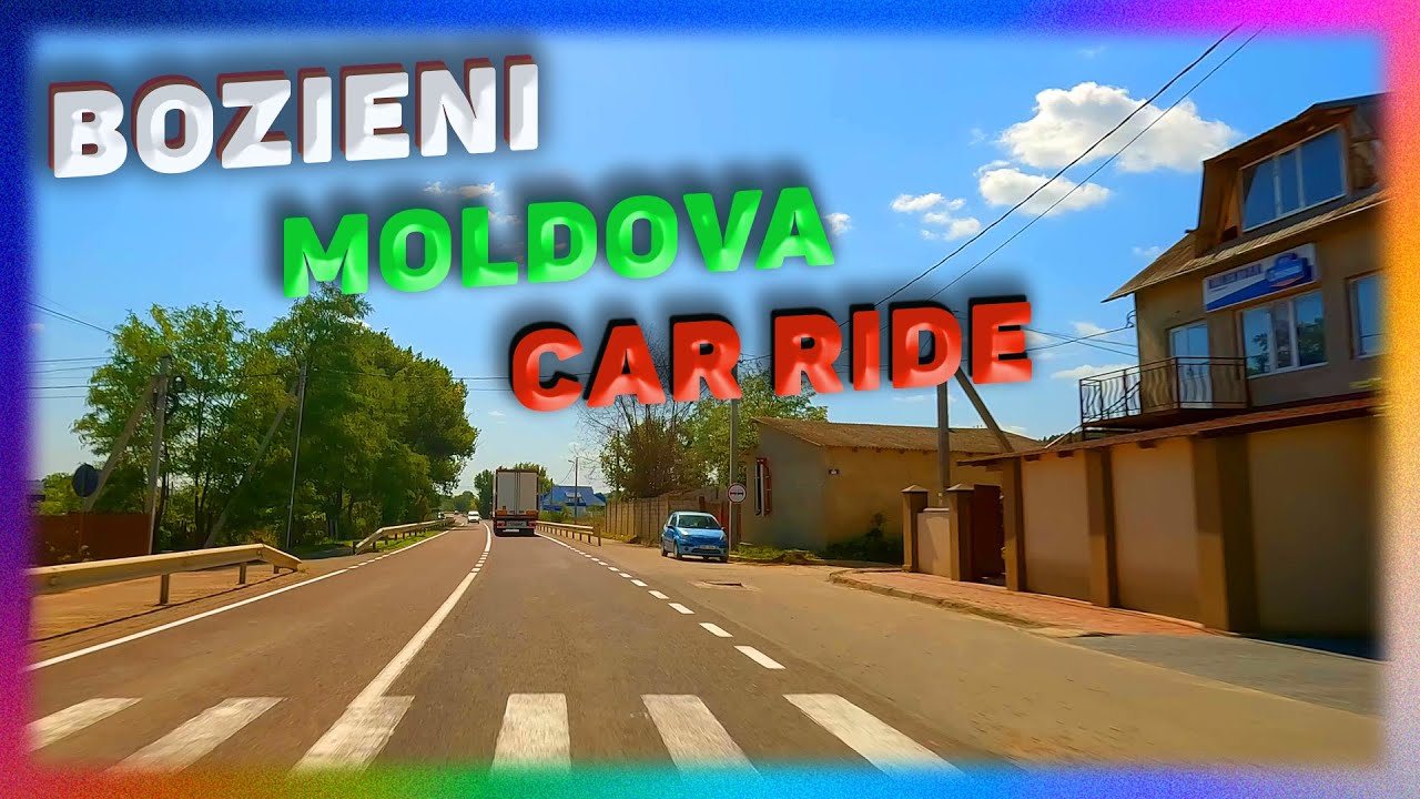 The BOZIENI Village, Hincesti, Republica Moldova. Car Ride. 4K