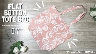 How to sew a tote bag with flat bottom. Easy tutorial.