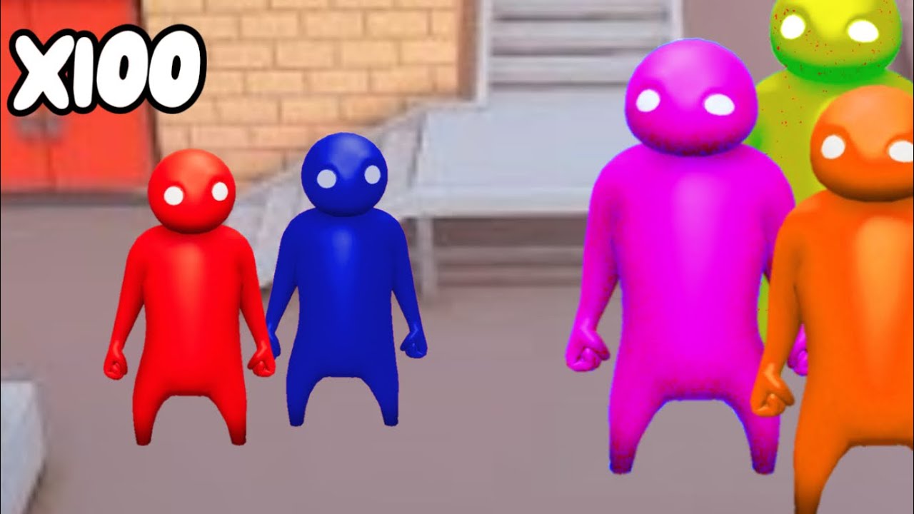 ME AND MY FRIEND vs X100 ENEMIES in (GangBeasts Waves) ￼