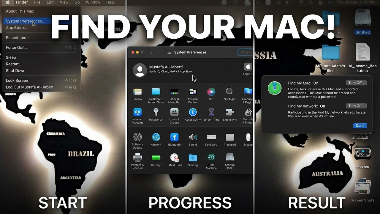 How To Turn On Find My Mac on Macbook Air/ Macbook Pro/ iMac or Mac ...