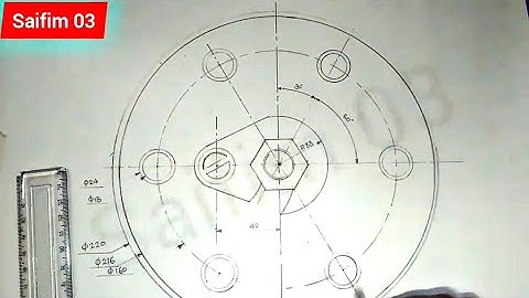 Top View of Drilling Jig, First Angle Projection Method, #saifim03
