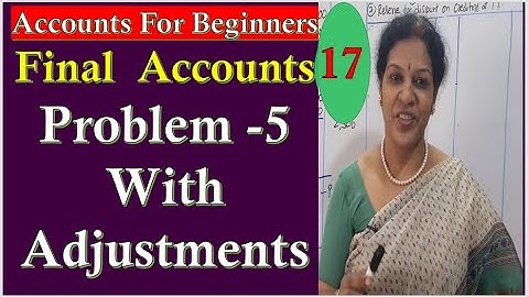 39. "Final Accounts Problem - 5" - With Adjustments