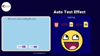 how to make auto text effect using html css and javascript