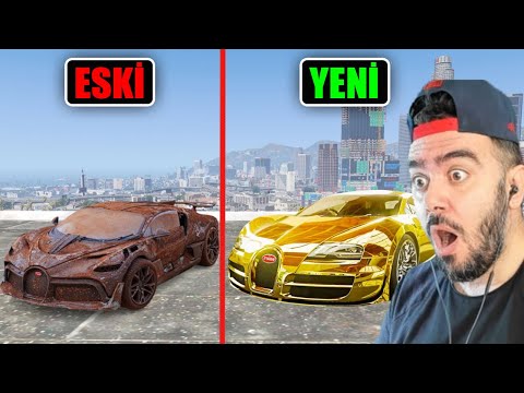 ESKI ARABAYI TRILYONLUK ALTIN BUGATTI YAPTIM - GTA 5 MODS