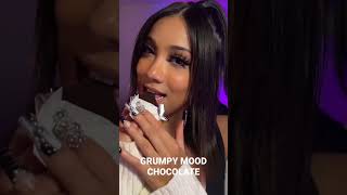 GRUMPY MOOD CHOCOLATE #asmr #mukbang #sassysoundsasmr #eating #shortsasmr