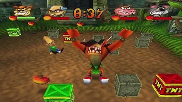 Crash Bash Walkthrough Part 25 HD 200% Warp Room 1 (Jungle Bash Gold Relic)