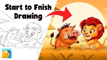 🦁 The Lion King Digital Drawing | Timelapse Speedpaint 🎨