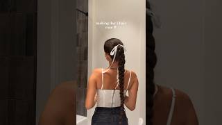 Slicked braid with a bow 🤍🎀#hairstyle #hairvlog #hairinspo #hairstyles #hairtutorial #hairoftheday