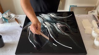 Painting a Pearlescent Bouquet of Flowers  Abstract Acrylic Pouring Art