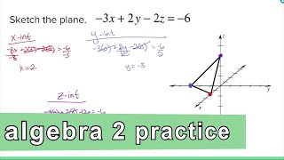 Algebra 2 Practice - Sketch the 3-Dimensional Plane -3x + 2y - 2z = -6
