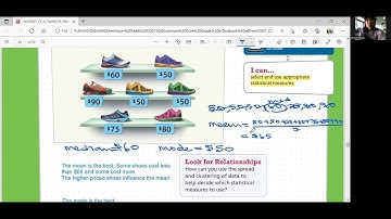 EnVision Math 6 Lesson 8-6: Choose Appropriate Statistical Measures