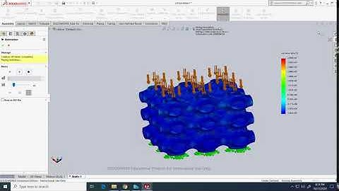 Animation of Stress developed in General Lattice Model in SolidWorks.