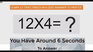 12 Times Table Quiz | Interactive 12 Multiplication Table | Learn Maths screenshot 4