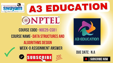 NPTEL Data Structures and Algorithms Design Week 0 Assignment Answers | July–Dec 2025 | NOC25-CS81