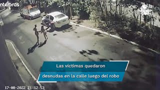 Asaltan a pareja que tenía relaciones en un auto; los dejan desnudos y en la calle