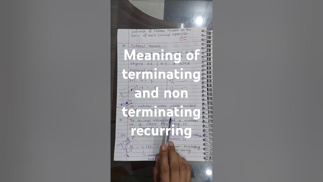 Meaning of terminating and non terminating recurring - YouTube