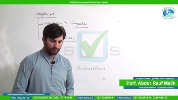 Computer Science | 1st year |  Chapter# 1 | "Introduction to computer" | By Prof. Abdur Rauf Malik