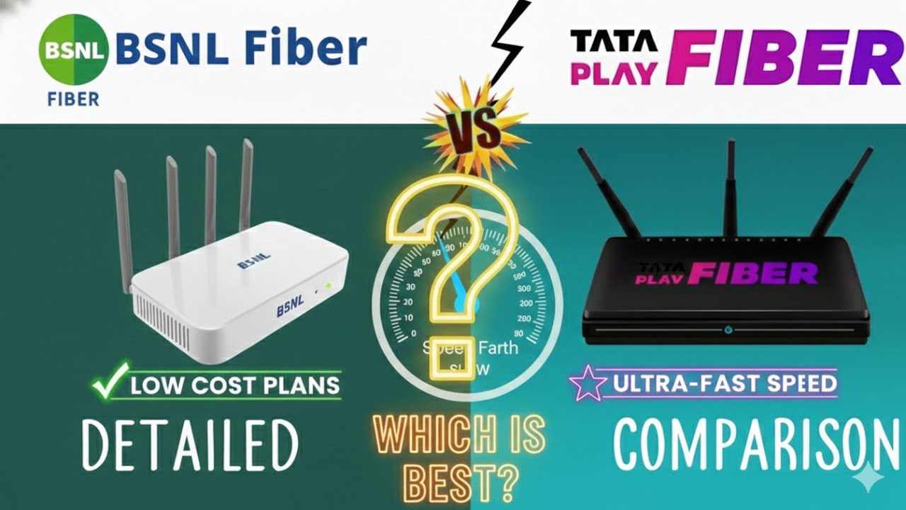 Tata Play Fiber vs BSNL Fiber Comparison: Plans, Speed & Service! 2026