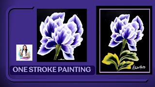 Learn to paint Slender and Pointed Strokes | One Stroke Painting Flowers with Flat Brush|