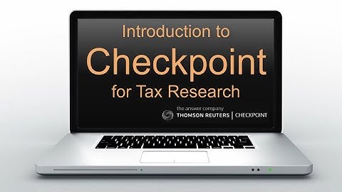 Introduction to Checkpoint for Tax Law Research