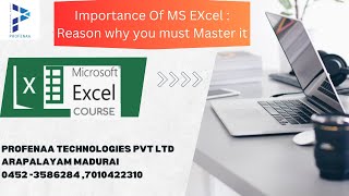 Importance Of MS Excel :  Reason why you must Master it @Madurai | #internshipforstudents